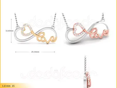 light weight yellow  gold diamond pendent -DOC-P8086 3D print model