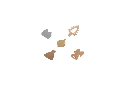 Christmas ornament Charms and Cutouts 3D print model