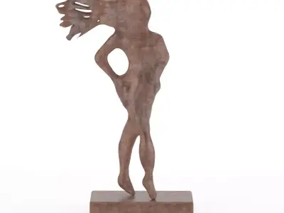 Woman body metal bronze sculpture for decoration 3D model