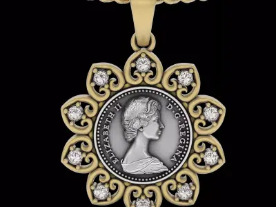 Elizabeth II Canadian Gold Coin printable 3d model 3D print model