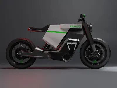 Futuristic Electric Scrambler Low-poly 3D model