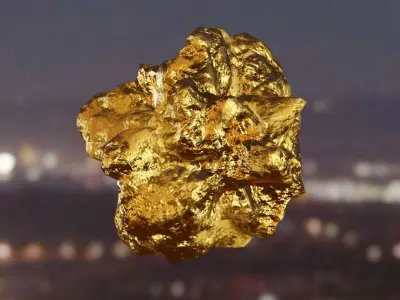 Gold Ore Nugget Pack Low-poly 3D model