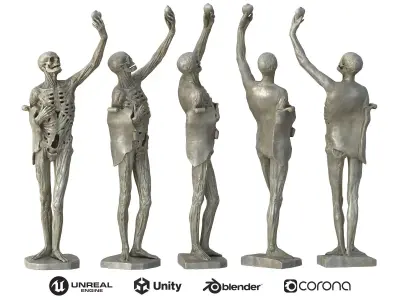 Statue 01 Low-poly 3D model