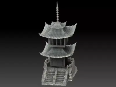  Pagoda asian 3D print model