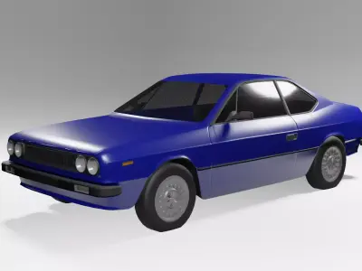 LowPoly Game-ready Lancia Beta 80s Free low-poly 3D model