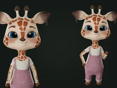 GAME-READY 3D Character - Giraffe Molly Low-poly 3D model