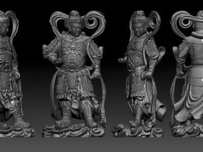 Vedic Dharma Protector-Dharmapala of Encouraging of Good Deeds  3D print model