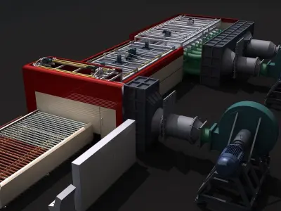  Tempering furnace   industrial equipmentIndustria Low-poly 3D model