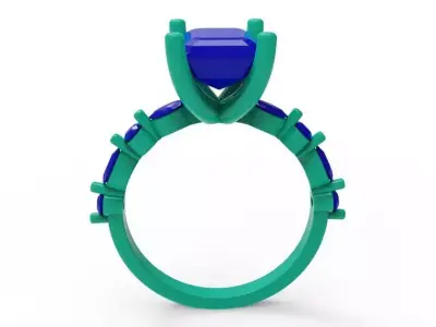 Half coverage diamond ring  01 3D print model