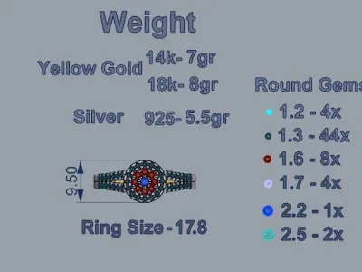 Women Ring 13 3D print model purchase