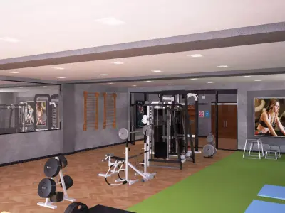 Gym Interior Low-poly 3D model