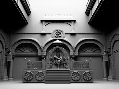 sai baba temple interior  3D model