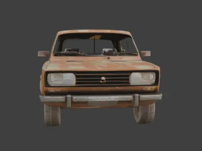 Vintage Car  Game-Ready 3D Model with PBR Textures Low-poly 3D model