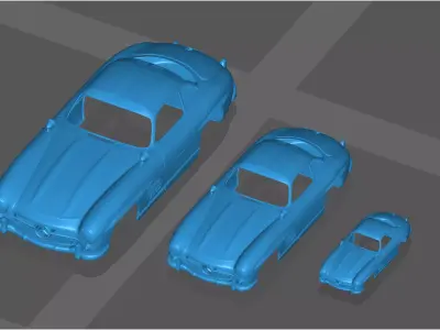 1954 Mercedes-Benz 300SL Gullwing body car 164 132 124 3D print model