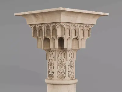 Classic Islamic Muqarnas Column 002 3D model
