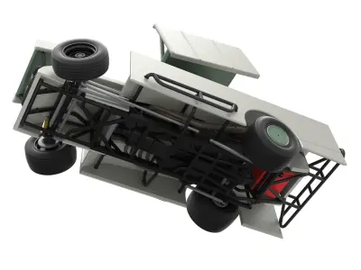 NE Outlaw Dirt Modified stock car V2 while turning Scale 1 to 25 3D print model