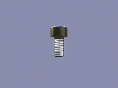 Steel Stained M5 Bolt Allen Cap with PBR 4K Textures 3D model
