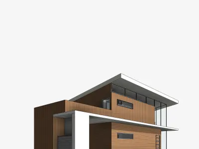 Figtree Modern Residential House Revit Model Low-poly 3D model