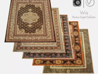 Persian Carpet Collection-vol14-4k texture Low-poly 3D model