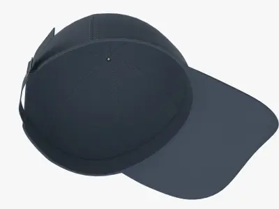 Baseball Cap Fabric Blue 3D model