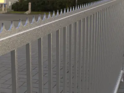 Realistic 3D Secure Gate with Detailed Metalwork Free 3D model