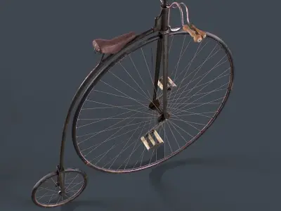Penny Farthing Low-poly 3D model