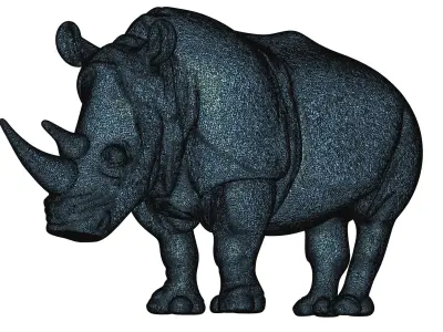Rhinoceros 3D Printable Model STL OBJ 3D print model
