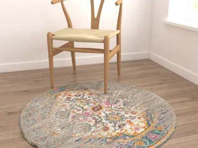 Round Rug Set 195 3D model