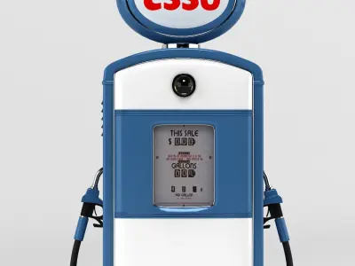 Retro Gas Station Pump 01 3D model