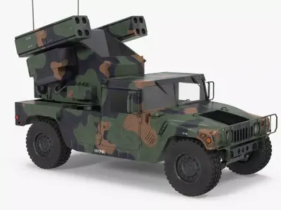 HMMWV M998 Equipped with Avenger Simple Interior Camo 3D model