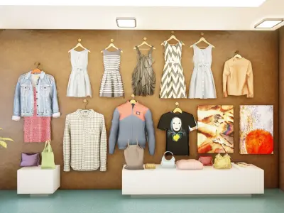 Clothes Shop Low-poly 3D model