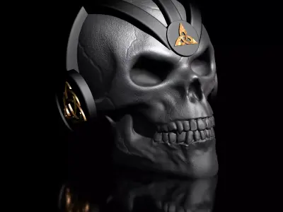 Modern-Celtic-Skull Decoration and Utility for Your Headphones 3D print model