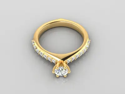 Ring M29   The luxury female ring with gem wedding 3D print model