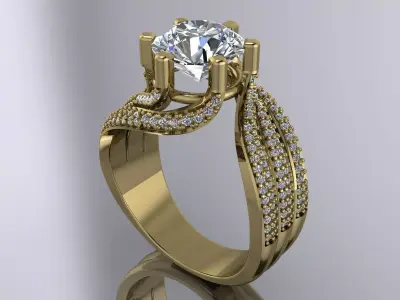 Elegant Jewelry Gold Brand Diamond 3D print model