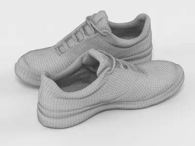 Red Casual Trainers 3D model