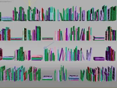 Book collection arranged 3D model