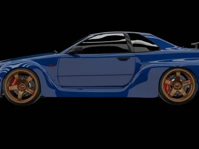 Nissan Skyline R34 with Bodykit 1 Low-poly 3D model