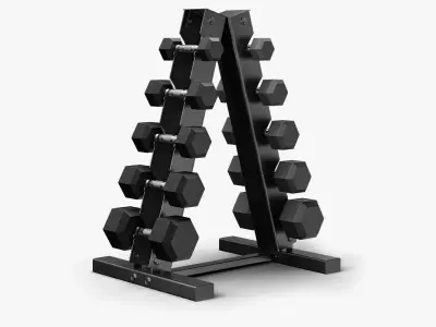 Dumbbell Rack PBR Low-poly 3D model