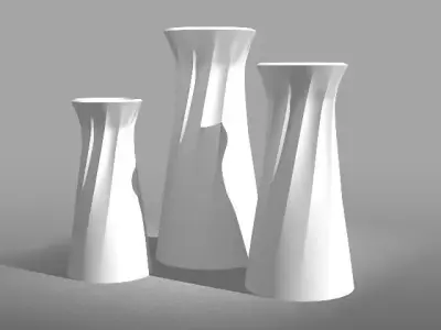 Beautiful elegant white vase with simple line treatment 3D print model
