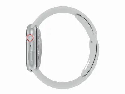 Apple Watch Series 8 Sport Band Silver Color 3D Model Low-poly 3D model