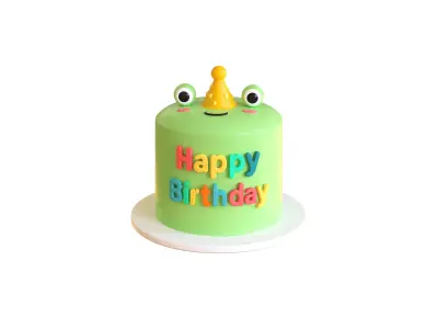 Low-Poly Birthday Cake 05 Low-poly 3D model