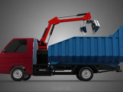 FFB FRESH FRUIT BUNCH PALM OIL GRABBER CRANE GRAPPLE CLAW TRUCK 3D model