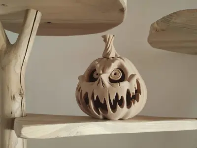 Halloween pumpkin candle holder  3D print model