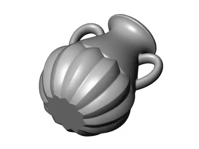 Leaves pattern vintage urn and vase 3D print model