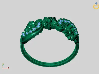 Women Ring Diamond Stone STL 3DM Lightweight Printable 3D print model 68