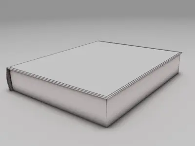 Book with cover and leather Low-poly 3D model