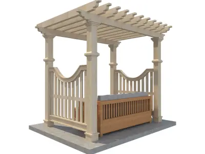 Pergola 6  Low-poly 3D model