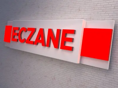 Eczane Tabela Turkish Apotheke Free low-poly 3D model