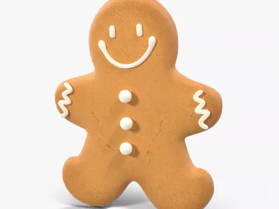 Gingerbread Cookie 4 Low-poly 3D model