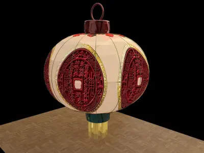 Chinese red lantern 3D model 31